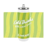 Retro Limeade Soda Can Large Drinking Flask with Straw - Travel Mug Gift