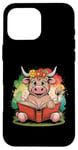 Coque pour iPhone 16 Pro Max Livre de classement de la ferme Motif vache écossaise Highland