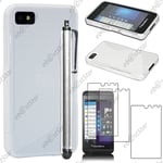 Housse Etui Coque Silicone S-line Blanc BlackBerry Z10 + Stylet + 3 Film écran