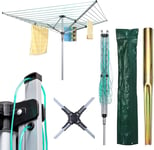 60M Rotary Airer Clothes Li Dryer Heavy Duty 4 Arm Garden Outdoor Washing Line