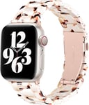 Light Resin Strap Compatible with Apple Watch Straps Women 38mm 40mm 41mm 42mm 44mm 45mm 46mm 49mm, Starlight Stainless Steel Buckle Ladies Strap for iWatch Ultra SE, Series 10 9 8 7 6 5 4 3 2 1