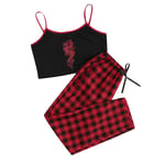 Moent Lingerie Sets With Suspenders,Sexy Print Sleepwear Temptation Babydoll Underwear Nightdress,Valentine's Day Intimates(Red,M)