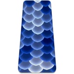 Yoga Mat - Abstract blue and white fish scales - Extra Thick Non Slip Exercise & Fitness Mat for All Types of Yoga,Pilates & Floor Workouts