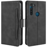 HualuBro Motorola Moto G8 Power Case, Magnetic Full Body Protection Shockproof Flip Leather Wallet Case Cover with Card Slot Holder for Motorola Moto G8 Power Phone Case (Black)