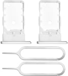 Lot De 2pcs Plateaux De Fente Pour Carte Sim Double Fente Support Coulissant Double Fente Pour Carte Sim Support De Carte Micro Sd Compatible Avec Samsung Galaxy S21, Blanc