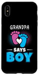 Coque pour iPhone XS Max Grandpa Says Boy Tenue de révélation du sexe pour bébé