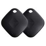 Yipoyilo Smart Bluetooth Air Tracker Tag, Item Finder Key Finder Compatible with Apple Find My (iOS Only), 2 Lanyards, Replaceable Battery, Luggage Tracker for Suitcase and More, 2 Pack Black