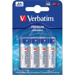 Verbatim Premium Alkaline, LR06 / AA batterier, 1,5V, 4-pakke
