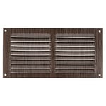 Amig - Grille de ventilation rectangulaire en Aluminium | Grilles d'aération pour sortie d'air | Idéal pour plafond de cuisine et de salle de bain | Dimensions : 100 x 200 mm | Couleur: Wengue