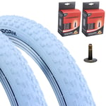 Vandorm BMX Tyres 20 x 1.95" Comp 3 White with Schrader Valve Inner Tubes Pair