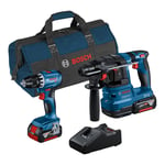 Bosch Kit Combo 2 pièces 18V : GSR 18V-45 + GBH 18V-22 x batterie 4.0Ah, chargeur rapide