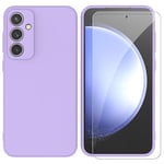 ARRYNN Coque pour Samsung Galaxy S23 FE 5G (6,4") + Film Protection écran en Verre trempé,Housse Ultra Premium TPU Silicone Liquide Flexible pour Samsung Galaxy S23 FE 5G - Violet