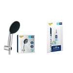 GROHE Vitalio Start 110 & QuickGlue S - Shower Set (Round 11 cm Hand Shower 3 Sprays: Rain, Jet & Massage, Anti-Limescale System, Shower Hose 1.75 m, Wall Holder, Extra Easy to Fit), Chrome, 26769001