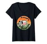 Womens Funny Cow Manure Occureth Funny Saying V-Neck T-Shirt