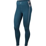 Nike CLN Hyperwarm Tight Pantalons Femme, Midnight Turq/Metallic Silver, FR : XS (Taille Fabricant : XS)