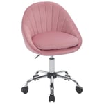 WOLTU Chaise Bureau, Chaise Coiffeuse, Chaise Pivotante, Chaise de Bureau Ergonomique, Siège Rembourré avec Double Coussin, Réglable en Hauteur, pour Bureau, Chambre, en Velours, Rose, BS167rs