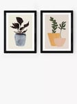 EAST END PRINTS Dan Hobday 'Plant Pot' Wood Framed Print, Set of 2