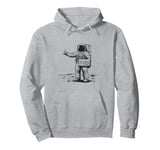 Astronaut Hitchhiking to Earth Black & White Design Pullover Hoodie