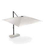 EMU - 981 Shade 3X3 Lat Sun Umbrella w/ Large Base Black 22, White 01, Base 23 - Aurinkovarjo