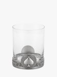 Royal Selangor Ace Hearts Glass Tumbler, 300ml, Pewter Grey/Clear