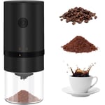Bärbar elektrisk kaffekvarn, Mcbazel elektrisk uppladdningsbar minikaffekvarn med flera malningsinställningar - Svart Black