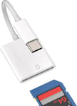 Adaptateur Lecteur Carte SD USB C Type Mémoire Externes Thunderbolt 4 SD Card Reader Adapter Compatibles pour Samsung Huawei Xiaomi Redmi Apple iPhone 15 Pro Max Plus iPad Pro Air Mini Macbook