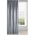 Eurofirany Essme Rideau Brillant à Galon fronceur Lisse Tendance élégant de qualité supérieure pour Chambre à Coucher, Salon, argenté 140 x 270 cm