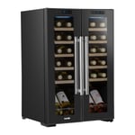 Baridi 24 Bottle Dual Zone Wine Cooler Fridge Touch Screen LED Light Black DH97