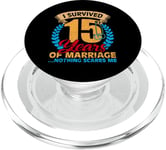 Couples Married for 15 years Funny 15th wedding anniversary PopSockets PopGrip for MagSafe