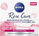 NIVEA Soft Rose 24h Day Cream (50 ml), Face Care with Rose Water and Hyaluron, 