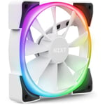 NZXT AER RGB 2-120mm - HF-28120-BW - Personnalisations avancées de l'éclairage - Embouts Winglet - Ventilateur LED RGB PWM - Simple (contrôleur d'éclairage REQUIS ET NON INCLUS) - Blanc