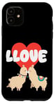 Coque pour iPhone 11 LLove Funny Llama Valentine Jeu de mots pour couples amoureux de lama