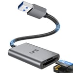 Lecteur de Carte SD, uni Adaptateur Carte SD USB 3.0 vers Micro SD, Haute Vitesse Compagnon de caméra Compact pour SD Micro SD TF SDHC SDXC MMC, Compatible avec Windows, Chromebook, Linux, MacOS