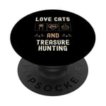 Cat Lover Cats And Treasure Hunting Metal-Detecting Kittens PopSockets Adhesive PopGrip