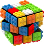 Speed Puzzle Cube 3x3, Build-on Brick Magic Cube Compatible with lego