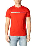 Tommy Jeans Men Short-Sleeve T-Shirt Essential Flag Tee Crew Neck, Red (Deep Crimson), M