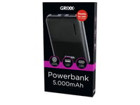 Grixx Powerbank 5.000Mah. Sort