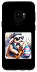 Coque pour Galaxy S9 Agneau dans des lunettes de soleil jouant du saxophone dans un club de jazz Pâques