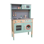 Owl & Fox Ensemble de Cuisine en Bois pour Filles et garçons avec évier, Plaque de Cuisson, robinets, Micro-Ondes, Machine à Laver, ustensiles, FSC Durable, Traditionnel et élégant, 3 Ans et Plus