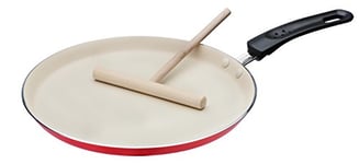 GSW 456715 Crepe-Poêle Induction 26 cm avec poêle Induction Rouge/crème Aluminium Crepe, crêpe, Aluminium, 43,7 x 26,2 x 2 cm, 2 unités