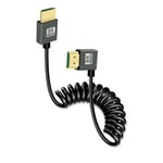 GELRHONR Câble hdmi court enroulé 8k, rallonge hdmi mâle à mâle ultra mince cordon flexible 48gbps prise en charge haute vitesse 3D 8K@60Hz pour moniteurs sur caméra, TV, Xbox series x/s (Left Angle)