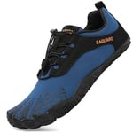 SAGUARO Chaussures Barefoot Homme Chaussure Five Fingers Femme Minimaliste Running Trail Marche Adulte Bleu 41