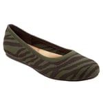 Softwalk Sonora S2013-327 Womens Green Leather Slip On Ballet Flats Shoes