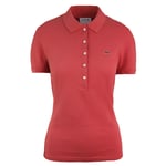 Lacoste Slim Fit Womens Coral Polo Shirt Cotton - Size 16 UK