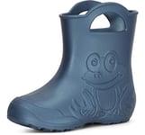 Ladeheid Children's Girl's Boy's EVA Wellington Boots Rain Shoes LA-CA-01 (Metallic Blue-2, 7/7.5 UK)