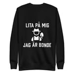 Sweatshirt med texten "Lita på mig jag är bonde" Medium / Grå