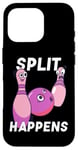 Coque pour iPhone 16 Pro Split Happens Bowler Funny Bowling