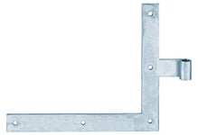 Alberts 308308 Penture équerre | bout droit ou queue de carpe pour le haut ou le bas | zinguée | gond Ø 14 mm | taille 250 x 300 x 35 mm