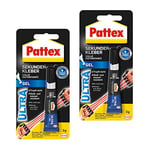 Pattex Colle instantanée Ultra Gel, 2X 3 g Super Colle Extra Forte & Flexible, Colle de réparation résistante aux Chocs & à l'eau avec consistance de Gel pour p. ex. Le Caoutchouc, Le Cuir, Le Bois