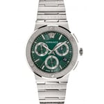 Versace VEZ900121 Greca Logo Chrono Luxury Mens Watch - Silver - One Size